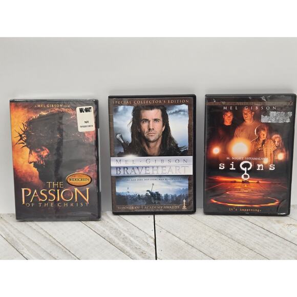 Mel Gibson Dvd Movie Bundle | The Passion (Sealed) | Signs | Braveheart - Picture 1 of 3